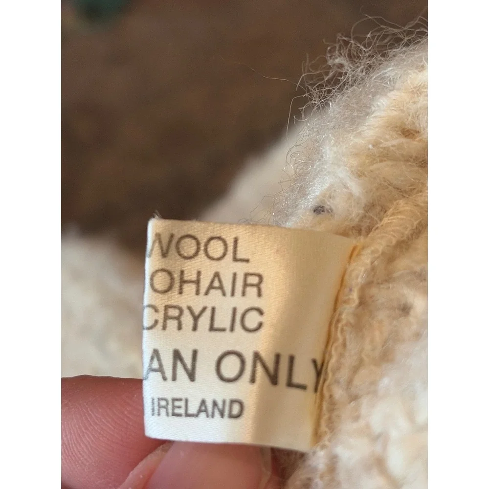 VTG The Scotch House Cream Wool Blend Dolman Cape Coat Open Front Heritage - Picture 9 of 9